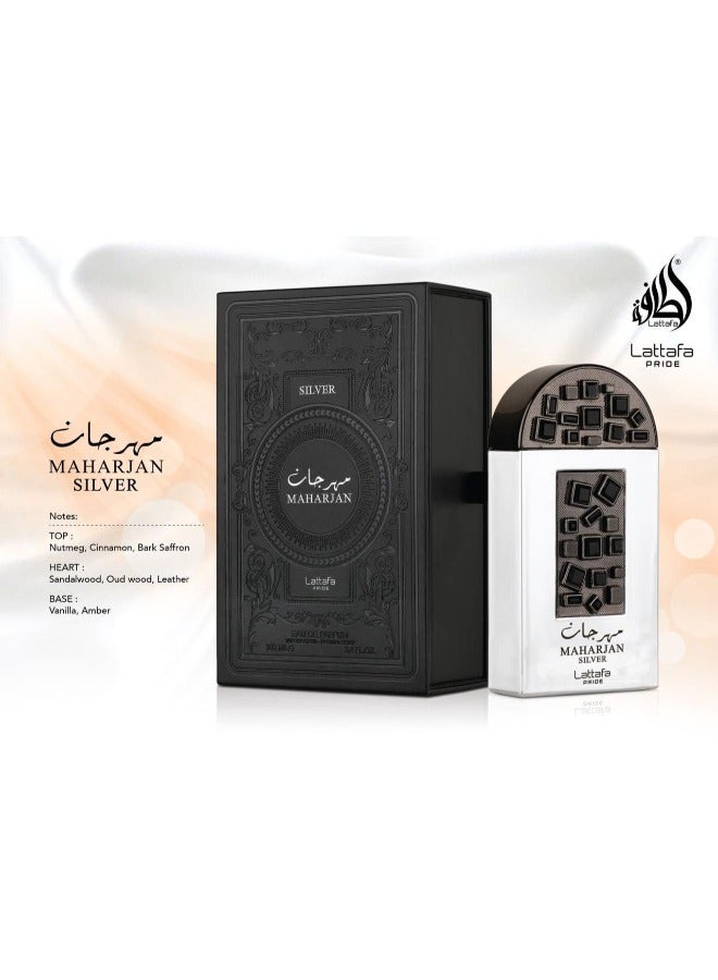 Lattafa PRIDE Maharjan Silver Eau De Parfum - 100ml | Unisex Floral Woody Musk Fragrance for All Occasions - Image 4