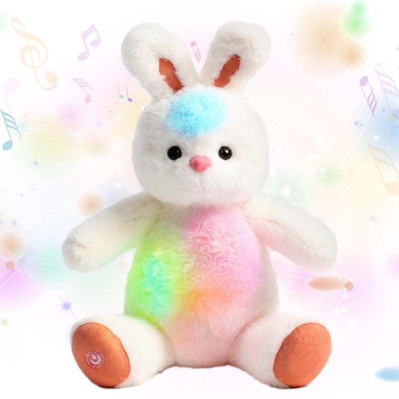 Cuteoy Musical Plush Bunny Stuffed Animal Glowing LED Lightup Nightlight Toys Singing Lullabies Birthday Christmas Plushies Rabbit Gifts for Kids Boys Girls13 - Image 3
