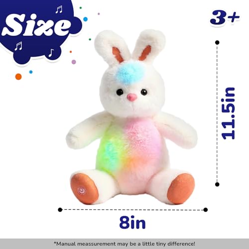 Cuteoy Musical Plush Bunny Stuffed Animal Glowing LED Lightup Nightlight Toys Singing Lullabies Birthday Christmas Plushies Rabbit Gifts for Kids Boys Girls13 - Image 5
