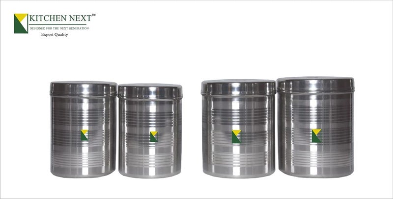 KITCHEN NEXT Stainless Steel dibba Kitchen Container Set 175kg 2pcs and 2kg 2 pcs Total 4pcs Set Food Grade Dabba - Image 3