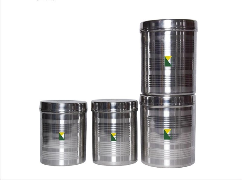 KITCHEN NEXT Stainless Steel dibba Kitchen Container Set 175kg 2pcs and 2kg 2 pcs Total 4pcs Set Food Grade Dabba - Image 1