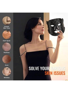 VEVOR VEVOR Red Light Face Mask, LED Face Mask with 3 Wavelengths and 3 Intensity Levels, Soft Silicone Facial Skin Care Device for Skin Health, Anti Aging Wrinkles, Portable for Travel and Home Use  - Image 4
