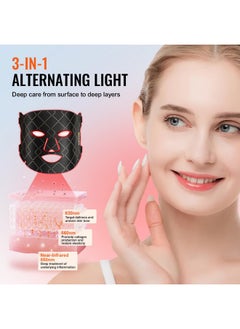 VEVOR VEVOR Red Light Face Mask, LED Face Mask with 3 Wavelengths and 3 Intensity Levels, Soft Silicone Facial Skin Care Device for Skin Health, Anti Aging Wrinkles, Portable for Travel and Home Use  - Image 3
