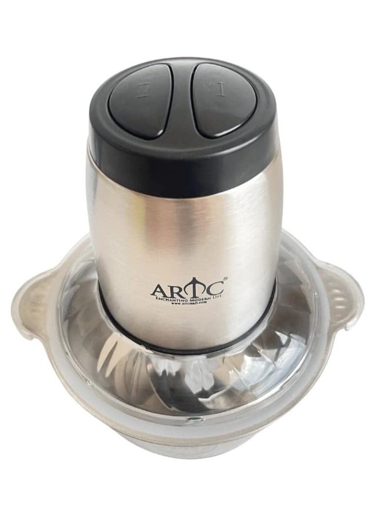 ARTC Multifunctional Meat Grinder Stainless 2L Vegetable Crusher for Meat, Vegetables, Fruits and Nuts, Stainless Steel Bowl and 4 Sharp Blades 220V 250W  - Image 3