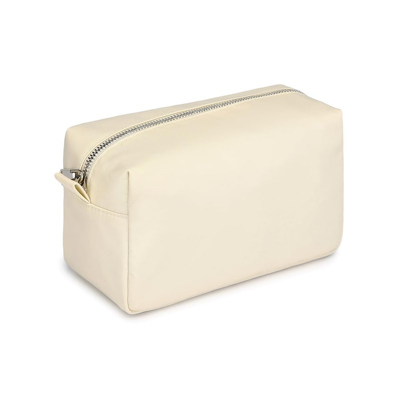 YONBEN Organizer Bag Lightweight Cosmetic Bag with Ring Clasp Perfect Travel Makeup Bag for Women nylon Stand Up Design Creamy WhiteNylon - Image 2