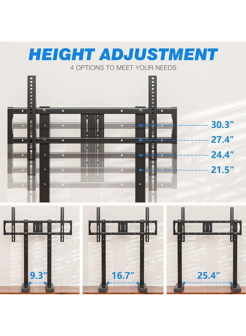 Rfiver Upgraded Universal Tabletop TV Stand – Steel TV Legs for 55–90 Inch Flat or Curved Screens, Height Adjustable – Max Load 150 lbs, Max VESA 800x400mm – Black - Image 4