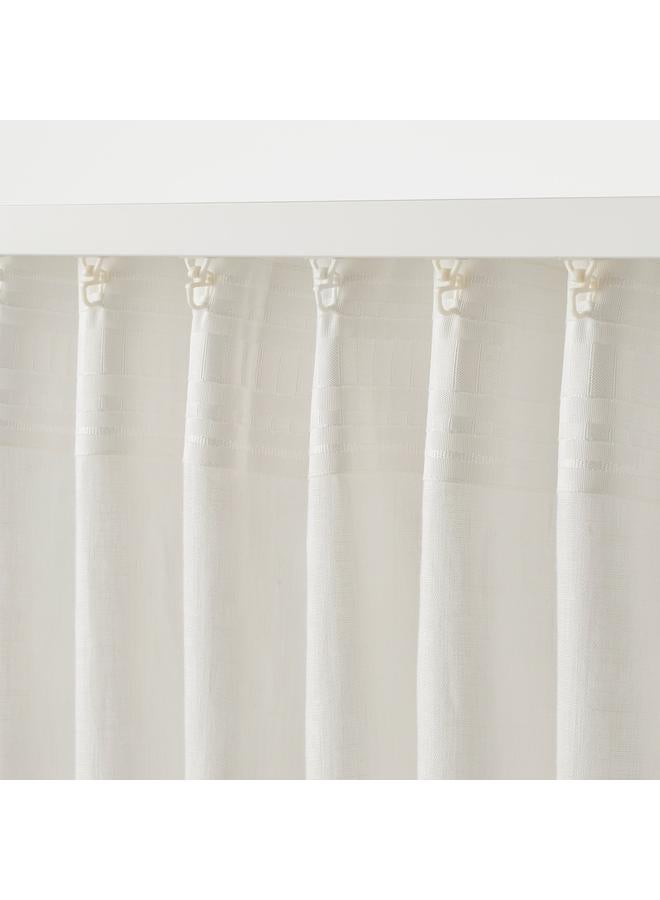 Zaboon Curtains, 1 pair, with heading tape/white, 145x300 cm - Image 3