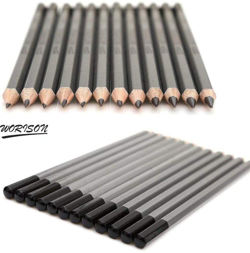 Worison worison Fine Art Drawing&Sketching Pencils-24Pcs,Black  - Image 3