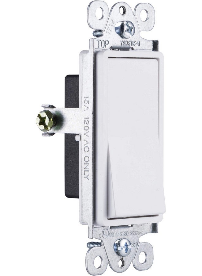 جي إي مفتاح هزاز أرضي من GE، عبوة من 5 قطع، أحادي القطب، مفتاح تشغيل/إيقاف تشغيل في الحائط بديل لمراوح السقف والأضواء، 15 أمبير، رائع للمنزل والمكتب والمطبخ، مُدرج في قائمة UL، أبيض، 44017 - Image 2