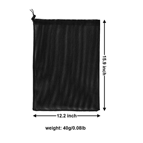 DSHE Pond Pump Mesh Bag 2 Packs 12.2"x 15.9" Pump Barrier Bag with Drawstring, Black Swimming Pool Bags for Pond Biofilters, Aquarium Filtration (12.2"x 15.9") - Image 2