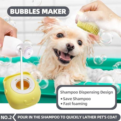 KUEIOX 6-in-1 Grey Pet Grooming Kit: Hair Brush, Towel, Washing Gloves, Slicker Brush, and Shampoo Scrubber for Dogs and Cats - Image 3