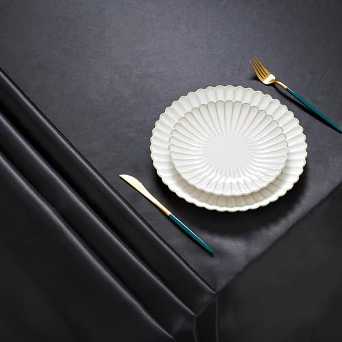 Counfeisly 1 Pack Satin Table Cover Rectangle Silkly Soft Table Cloth, Satin Dining Table Cloths for Wedding Banquet Table Decoration, Dining Room, Indoor and Outdoor Use, 60 x 102 Inches, Black - Image 3