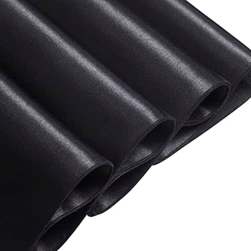 Counfeisly 1 Pack Satin Table Cover Rectangle Silkly Soft Table Cloth, Satin Dining Table Cloths for Wedding Banquet Table Decoration, Dining Room, Indoor and Outdoor Use, 60 x 102 Inches, Black - Image 2