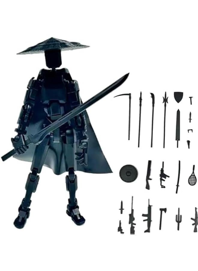Chivalrous Person T13 Action Figure 2024 New, 3D Prined Cavalier 13 Action Figure,with Hat Cape and Stand, PVC Model Full Body Mobile Robot Desktop Decoration Knight Action Figure  - Image 1
