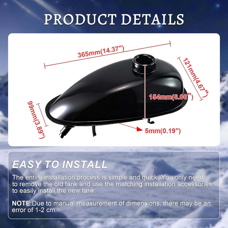 sthus 4L Replacement Gas Fuel Petrol Tank for 49cc 60cc 80cc Motorized Bicycle - Image 5