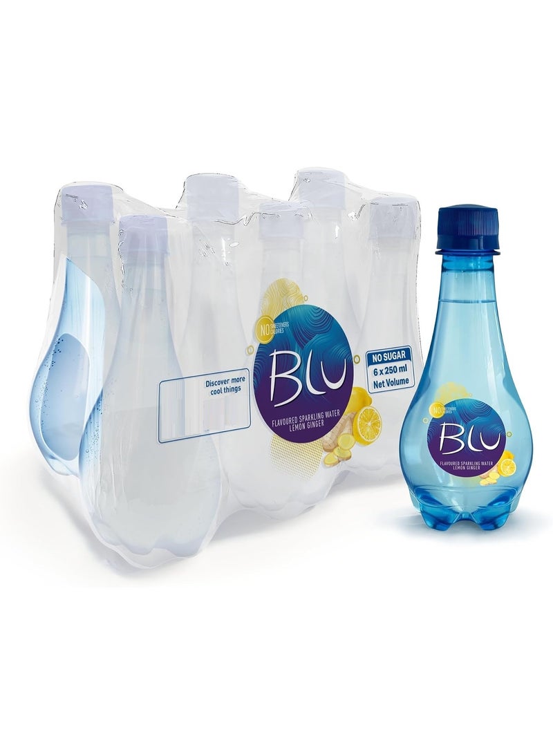 Blu Sparkling Ginger Lemon Water No Added Sugar 6 Pcs X 250 ML - Image 1