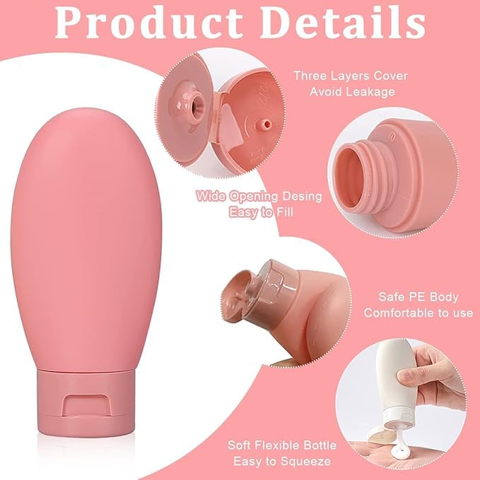 OFFERZONE Refillable Travel Bottles for Toiletries Silicone Container for Cream Shampoo Hand Wash Lotion Storage Bottle Travel Accessories Leak Proof - Image 4