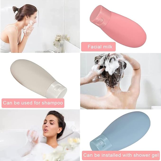 OFFERZONE Refillable Travel Bottles for Toiletries Silicone Container for Cream Shampoo Hand Wash Lotion Storage Bottle Travel Accessories Leak Proof - Image 2