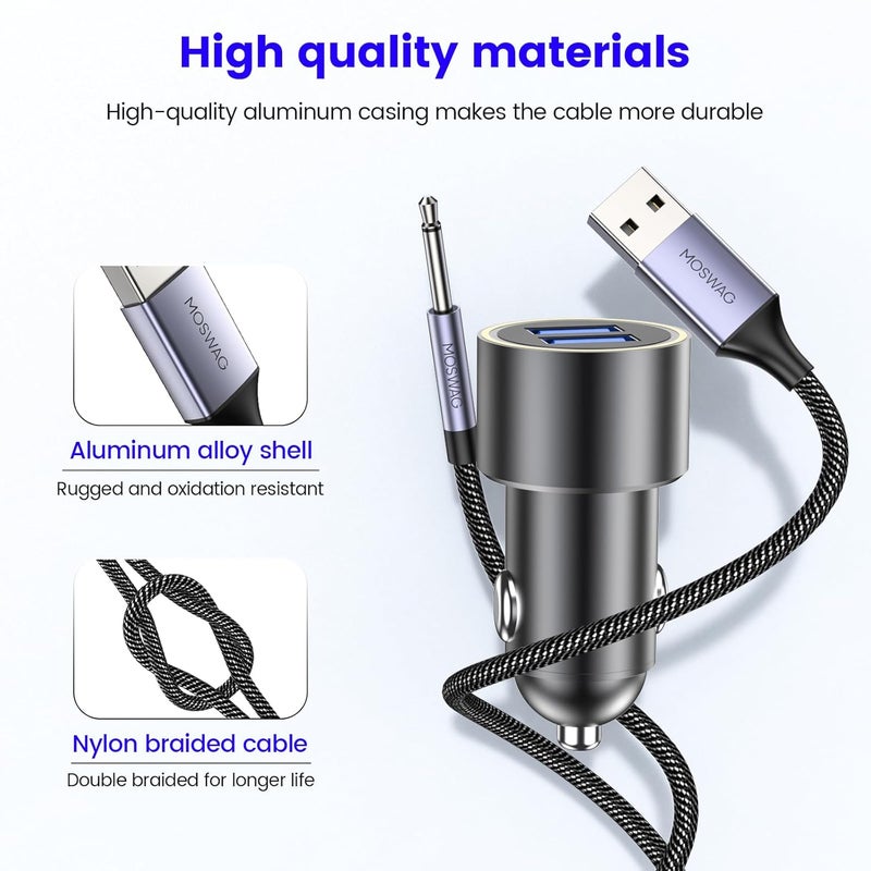 MOSWAG 2 Pack 3Ft USB DC Charging Cable 2.5mm DC Charger Cord Fast Charging Replacement Cable - Image 5