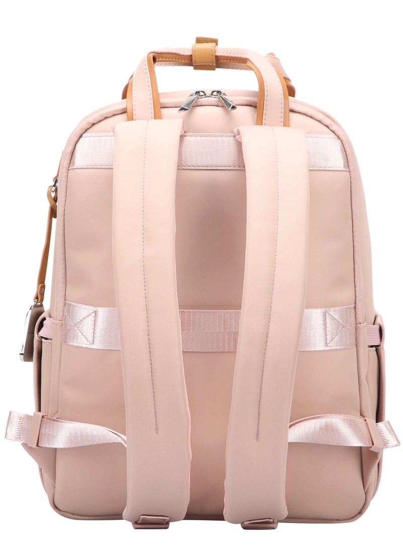 Bopai Premium Durable Lightweight Ladies Laptop Backpack Water Resistant Synthetic Leather Daypack for Casual/Office/School/College, BO-LB811, Pink - Image 4