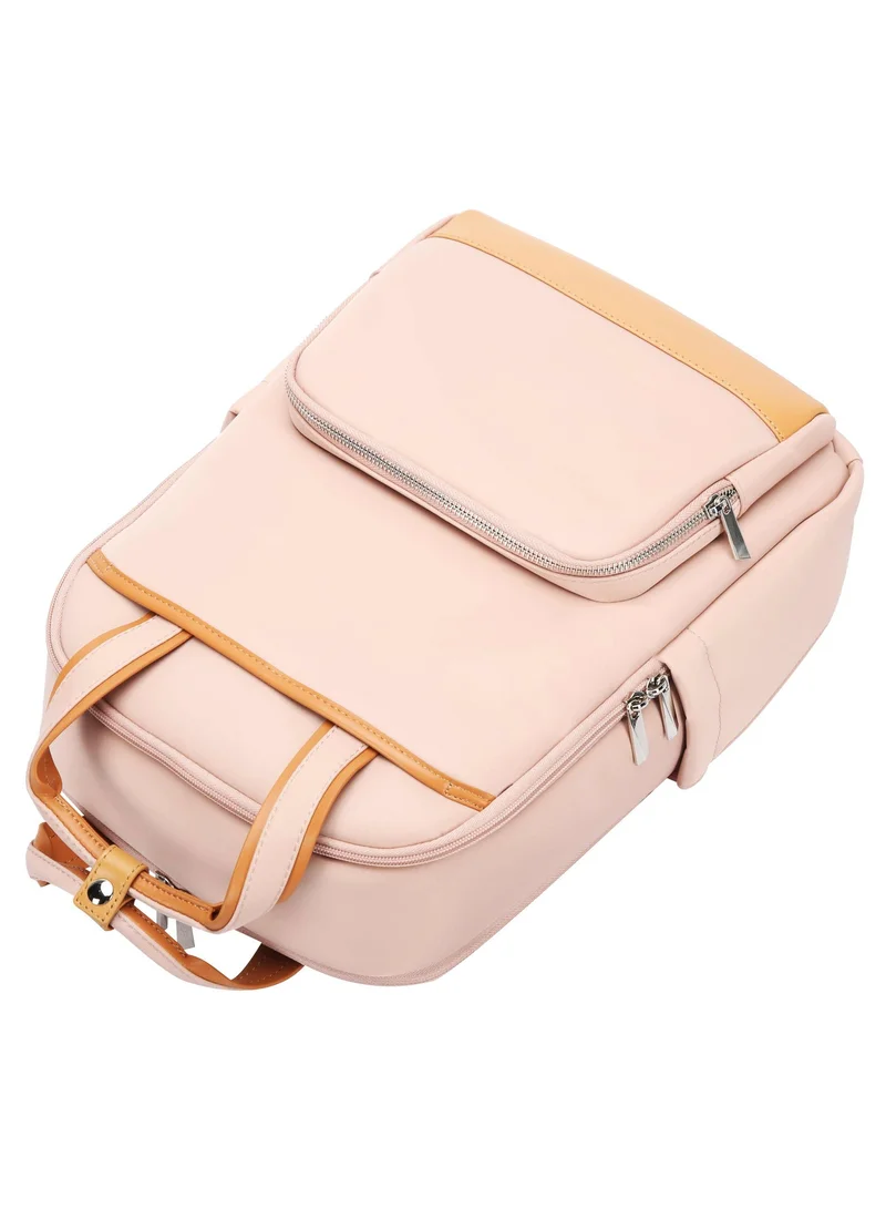 Bopai  Premium Durable Lightweight Ladies Laptop Backpack Water Resistant Synthetic Leather Daypack for Casual/Office/School/College, BO-LB811, Pink for Women | Best Price UAE