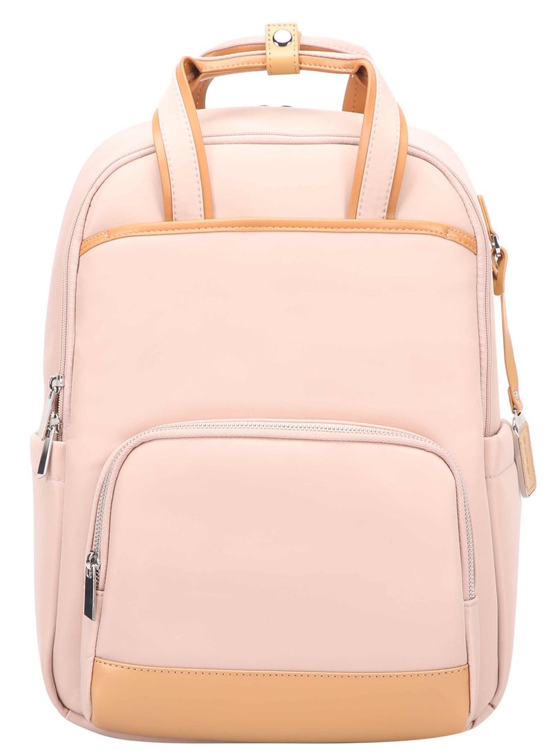 Bopai Premium Durable Lightweight Ladies Laptop Backpack Water Resistant Synthetic Leather Daypack for Casual/Office/School/College, BO-LB811, Pink - Image 3