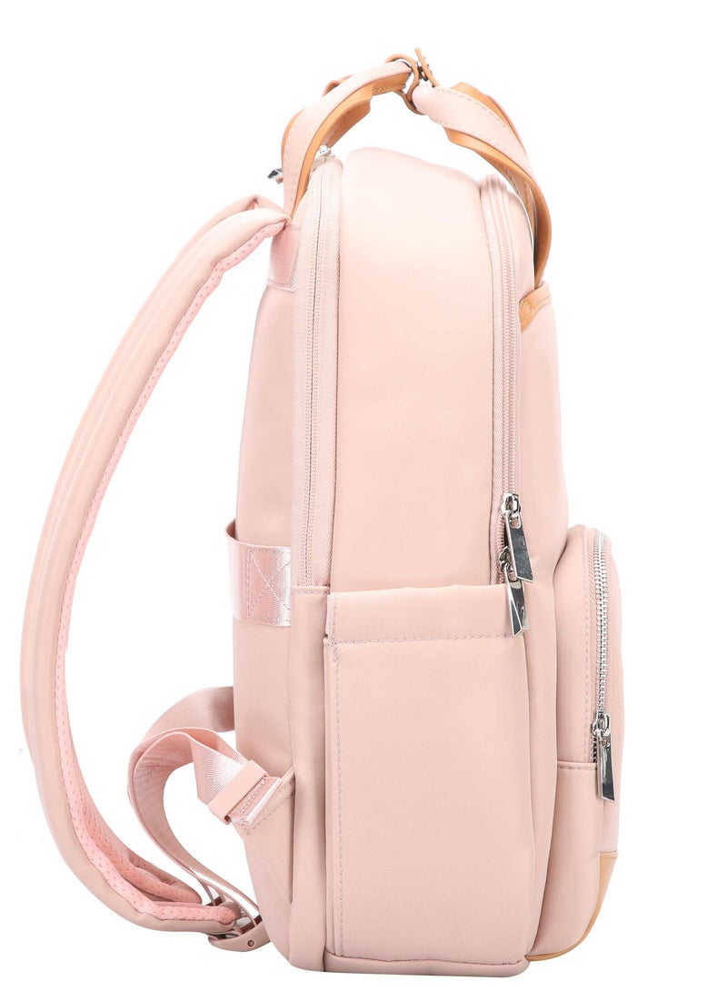 Bopai Premium Durable Lightweight Ladies Laptop Backpack Water Resistant Synthetic Leather Daypack for Casual/Office/School/College, BO-LB811, Pink - Image 5
