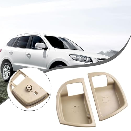 YUNHECAM 4Pcs Inside Door Handle Trim Cover Beige Left & Right for Hyundai Santa-Fe 2007 2008 2009 2010 2011 2012 Driver & Passenger Side Door Handle Panel Cover Replacement - Image 4