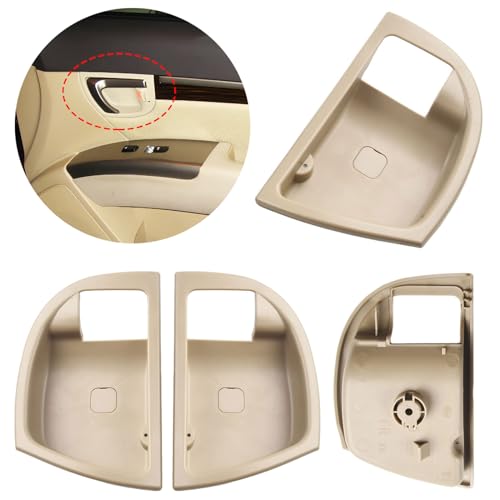 YUNHECAM 4Pcs Inside Door Handle Trim Cover Beige Left & Right for Hyundai Santa-Fe 2007 2008 2009 2010 2011 2012 Driver & Passenger Side Door Handle Panel Cover Replacement - Image 3
