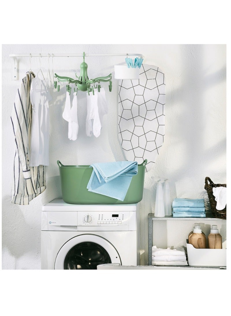 Hanging Dryer with 16 Clothes Pegs, Green, Space-Saving Design  - Image 4