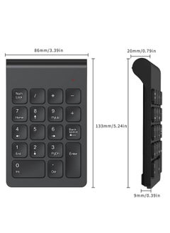 Generic Wireless Numeric Keypad, Portable 2.4G Wireless Number Pad with USB Receiver, 18 Key Mini Keyboard for Laptop, Notebook, Desktop, Surface Pro - Black  - Image 5