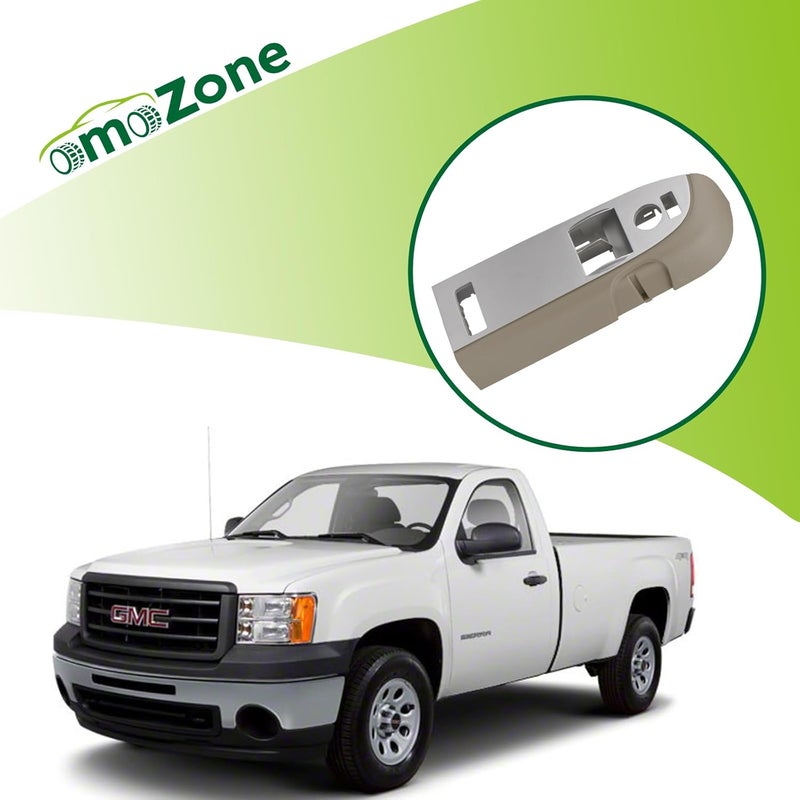 omoZone Window Switch Bezel Cover for Front Left Driver Side Door Control - Cashmere - Compatible with 2010-2014 Chevrolet Silverado & GMC Sierra - Image 2