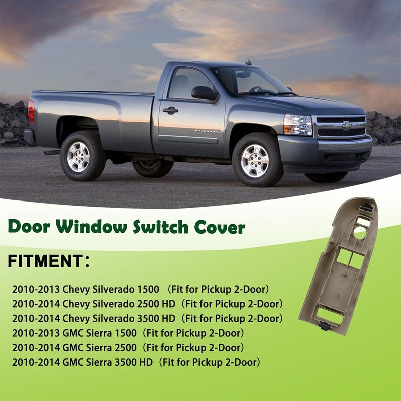 omoZone Window Switch Bezel Cover for Front Left Driver Side Door Control - Cashmere - Compatible with 2010-2014 Chevrolet Silverado & GMC Sierra - Image 3