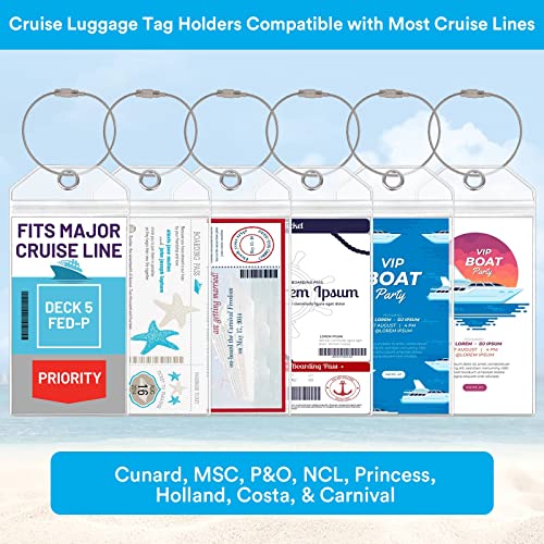 Billbotk Lanyards for Cruise Ship Card, 6 Sets Retractable Lanyard Key Card Holder Badge Reels with Waterproof Luggage Tags ID Holders Essentials Accessories RS5002MN - Image 5