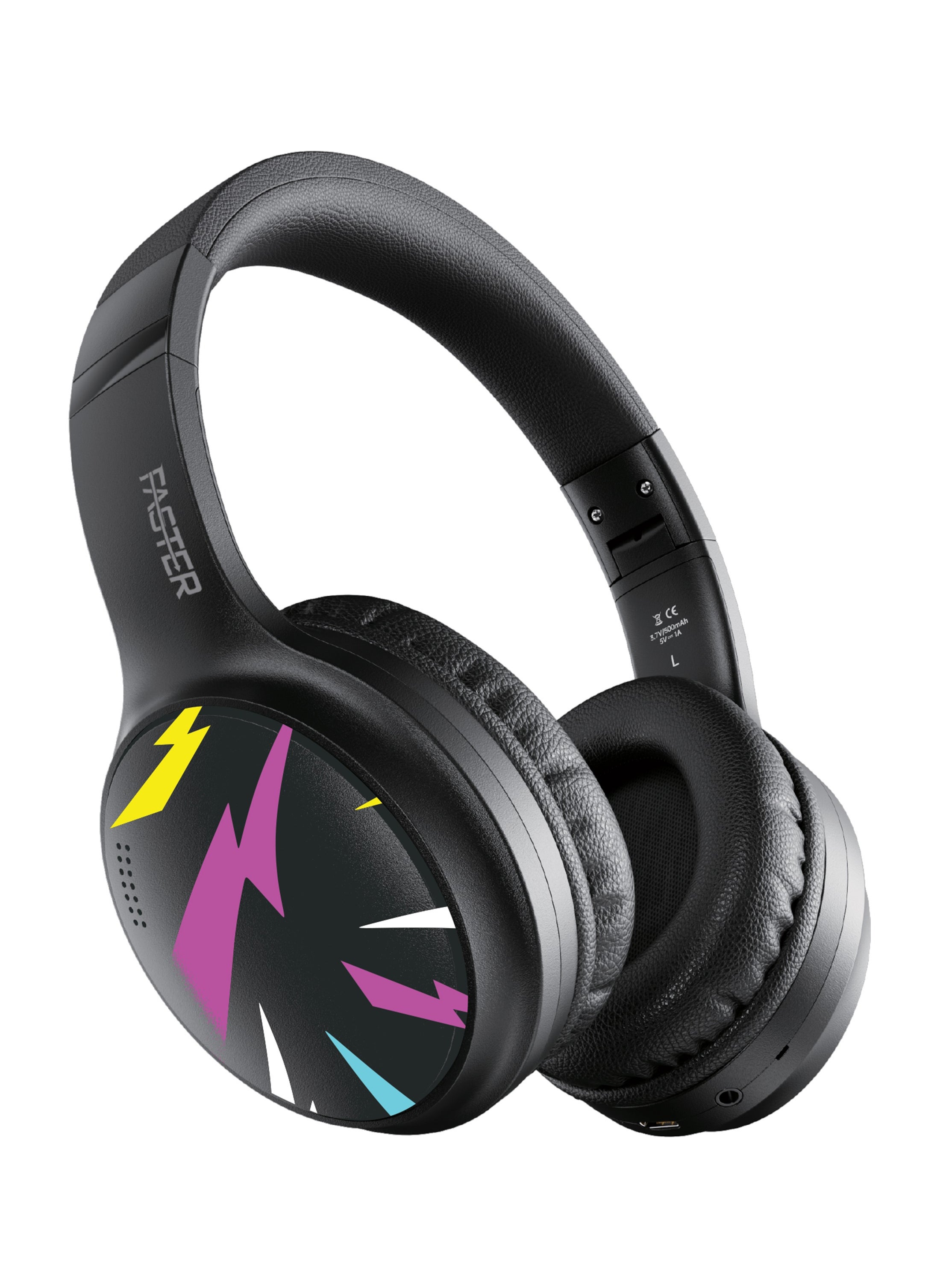 Faster S5 Special Edition Over-Ear Wireless Headphones - Deep Bass Sound, HiFi Stereo Bluetooth Headphones - Active Noise Cancellation, Foldable Design, 8 Hours Playtime, Lightweight Foam Ear Cups - Ideal for Travel, Work, Gaming, and TV 