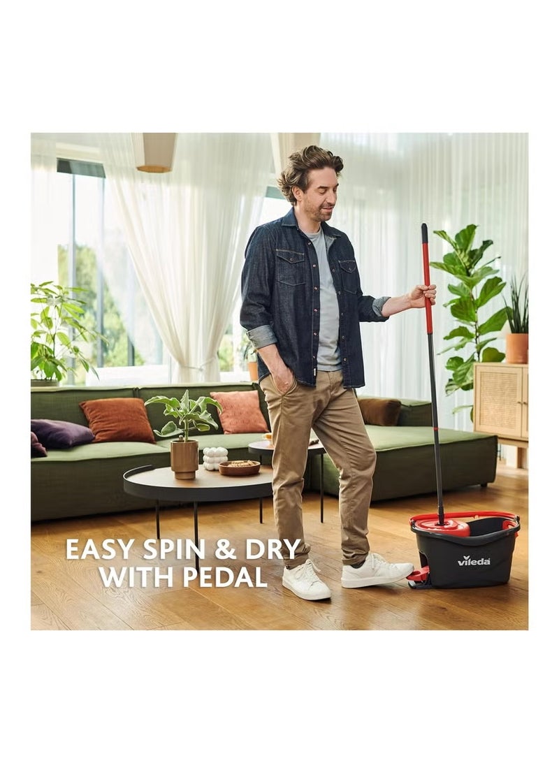 Vileda Easy Wring & Clean, Spin Mop & Bucket Set with Foot Pedal Activated Spinning Wringer - Image 2