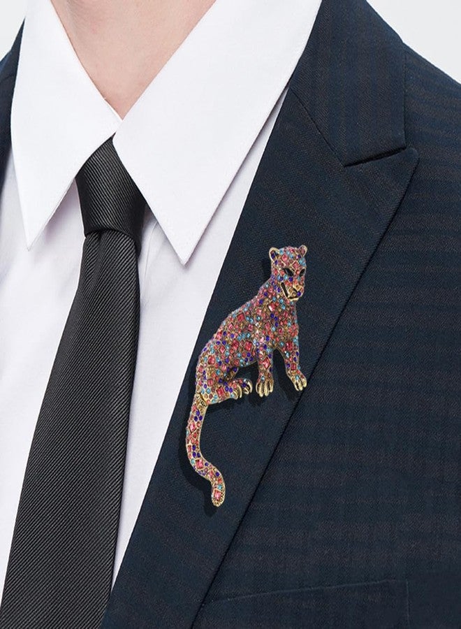 OIDIMS Punk Leopard Rhinestone Brooch for Women Men Crystal Lapel Badge Cool Style Animal Brooches Colorful Cubic Zirconia Accessories Boutonniere Corsage for Clothes Hat Bag Gothic Personalized Jewelry - Image 3