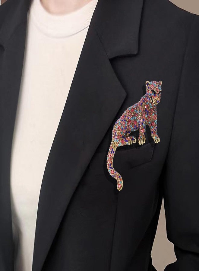 OIDIMS Punk Leopard Rhinestone Brooch for Women Men Crystal Lapel Badge Cool Style Animal Brooches Colorful Cubic Zirconia Accessories Boutonniere Corsage for Clothes Hat Bag Gothic Personalized Jewelry - Image 2