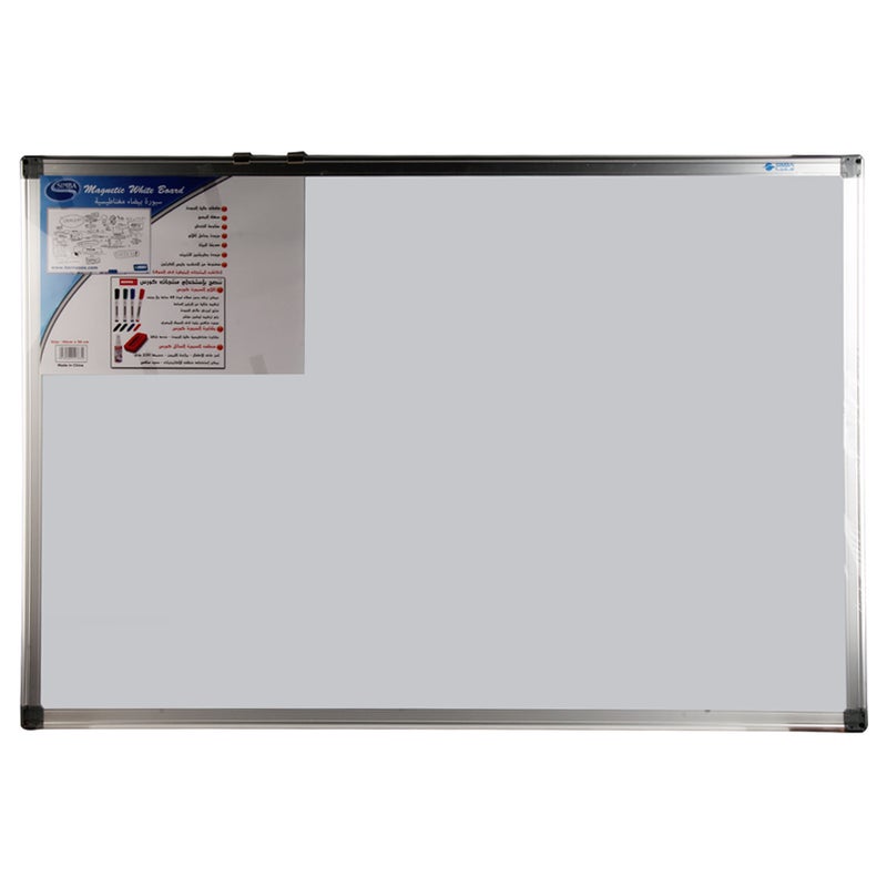 سبورة مغناطيس  من سيمبا ام دي اف 60 × 90 سم بحامل  اقلام موديل WB9060-MDF