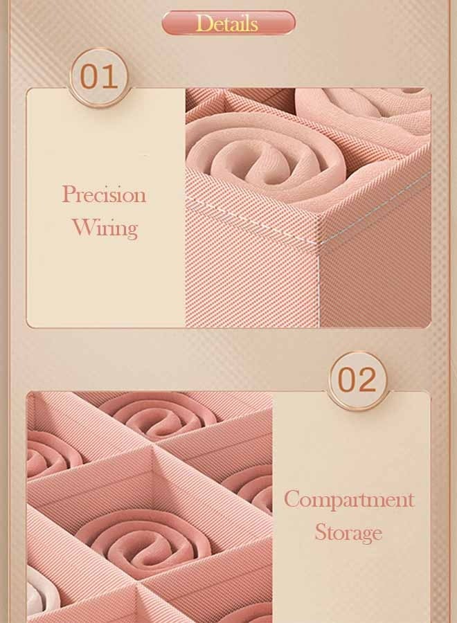 Bukela 3 PCS Drawer Organizer, Wardrobe Clothes Storage Organizer Box, Underwear Bra Organiser Closet Drawer Divider for Skirts Socks Bras Panties & Scarf（Pink）  - Image 2