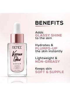 Renee Korean Glow Serum 15Ml Lightweight Non Greasy Hydrates Plumpup The Skin With Glassydewy Shine & Maintain Its Youthful Glow  - Image 2