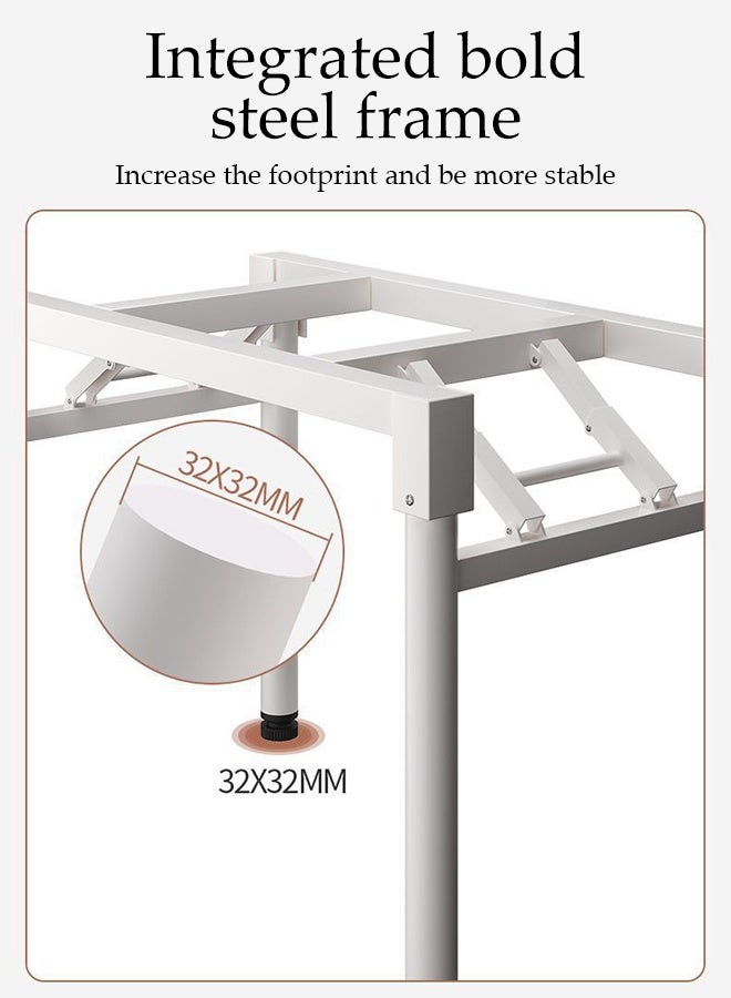 Spides Folding Table Multipurpose Lightweight Computer Desk Space Saving Outdoor Camping Table Home Office Foldable Table, Portable Writing Study Workstation for Picnic, Camping， Home Office, Study, Work - Image 5