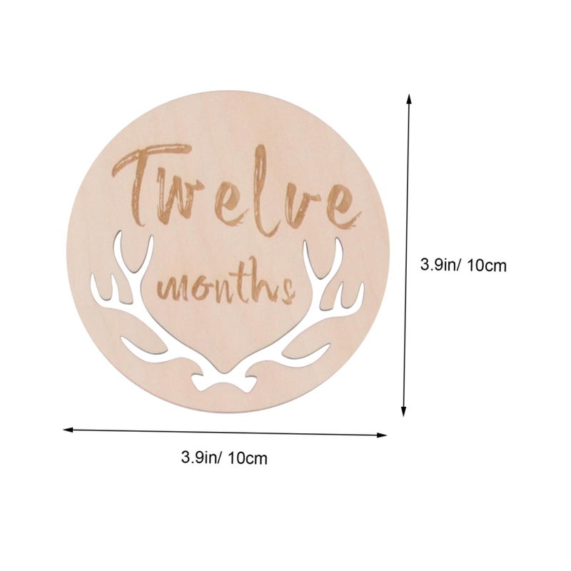 Angoily 12Pcs Wooden Baby Month Cards Milestone Markers Newborn Shower - Image 3