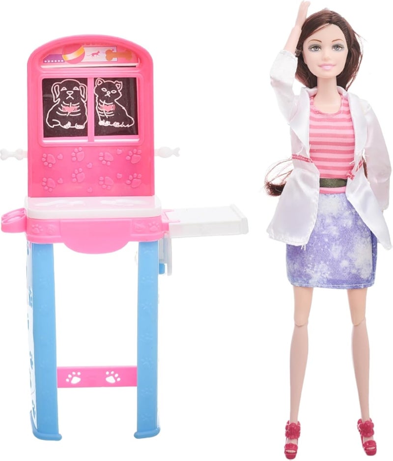 سيمبا متجر الملحقات دمية بيطرية بلاستيكية للعناية بالحيوانات اللطيفة لعبة للأطفال مجموعة من 5 قطع - متعدد الألوان