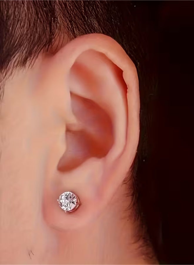 aeen Set of 2 Magnetic Clip-On Earrings for Men | Hip-Hop Punk, Stainless Steel - Image 2