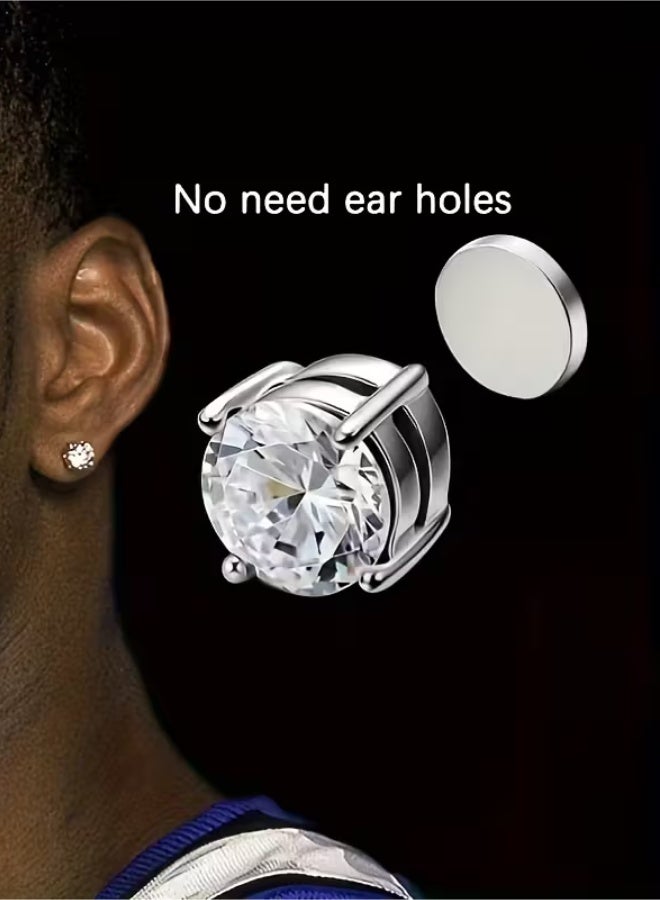 aeen Set of 2 Magnetic Clip-On Earrings for Men | Hip-Hop Punk, Stainless Steel - Image 4