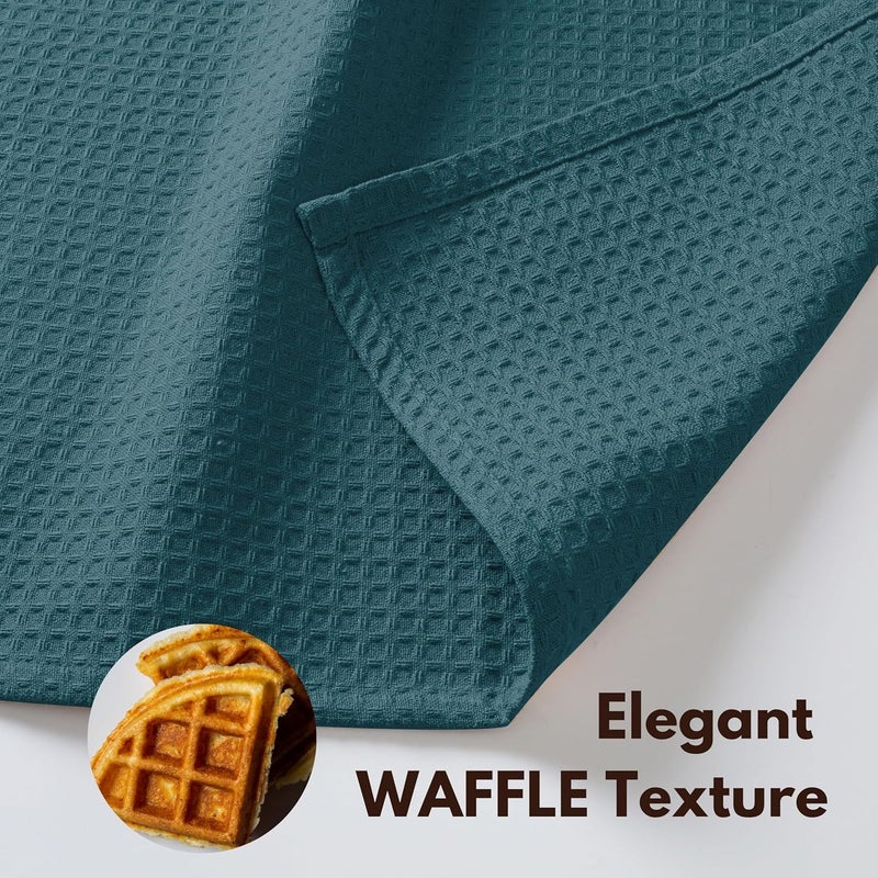 Native Fab Waffle 12 Pack Dish Cloths  100 Cotton Absorbent Quick Drying Washable Towels for Cleaning Cooking  Ideal for Home Restaurants Bars  Multi Purpose Use  12 x 12 inch  Teal Green - Image 3