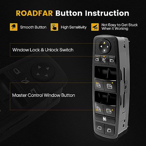ROADFAR Window Switch Power Window Switch Master Control Switch Front Driver Side Replacement Parts fits for 2007-2009 Mercedes-Benz GL320 R320 2010-2012 GL350 2007-2012 GL450 2008-2012 GL550 2518300390 - Image 3