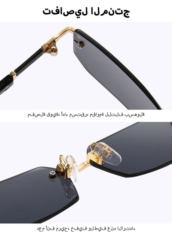 chixing نظارات شمسية عصرية بلا إطار، نظارات شمسية مخصصة، خفيفة الوزن، حماية من الأشعة فوق البنفسجية، للجنسين  - Image 4