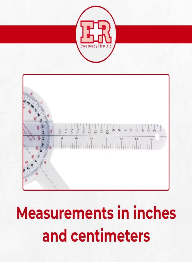 Ever Ready First Aid Plastic 12" Goniometer 360 Degree ISOM - Image 5
